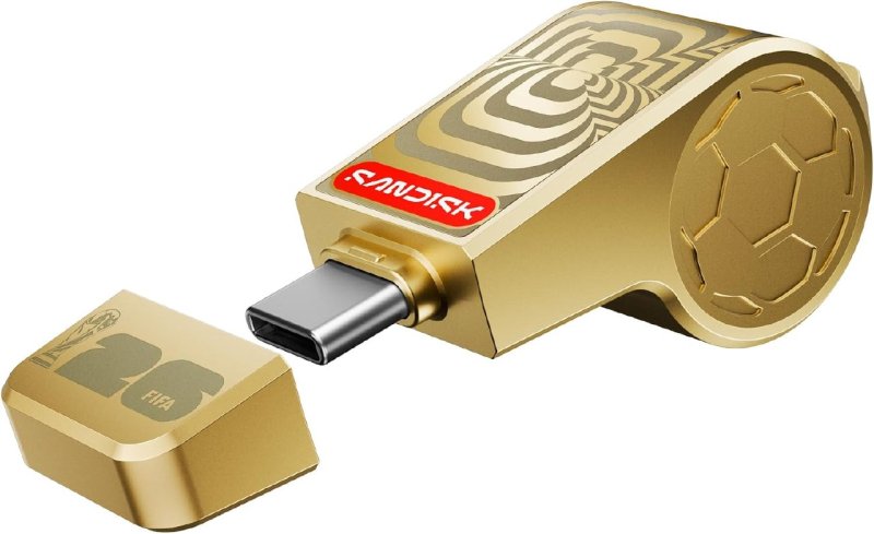 Pen Drive SANDISK USB-C 128GB - Edição Especial Copa do Mundo FIFA World Cup 2026 + Frete Grátis
