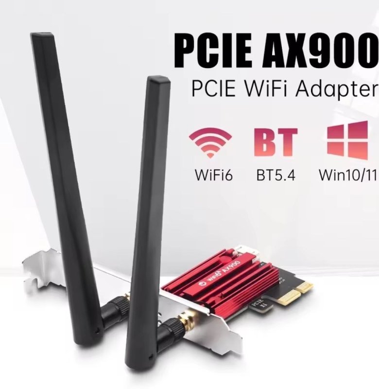 Adaptador WiFi 6 AX900 PCIE WiFi BT5.4 802.11AX