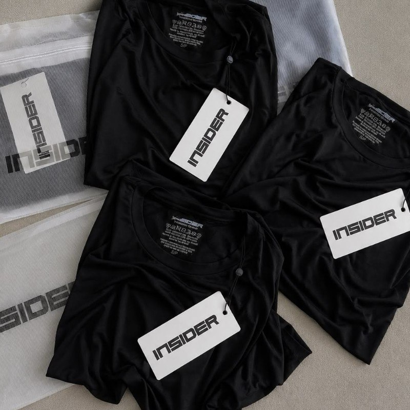 Kit 3 Camisetas Light T-shirt Insider Preto GG