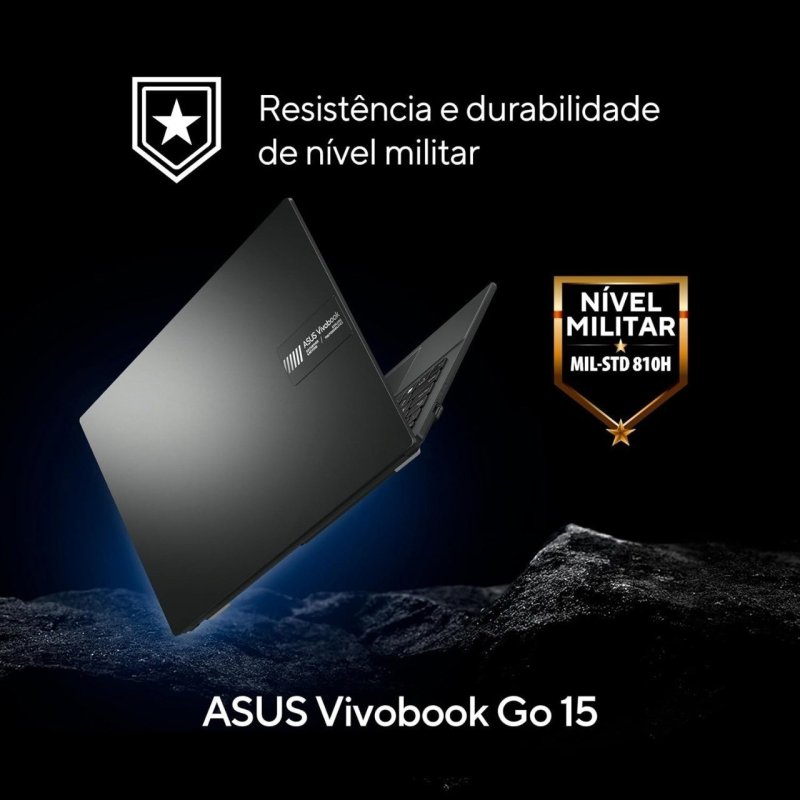 Notebook Asus VivoBook Go 15, AMD Ryzen 5 7520u, 8GB, 256GB SSD, KeepOS, Tela 15,6" FHD