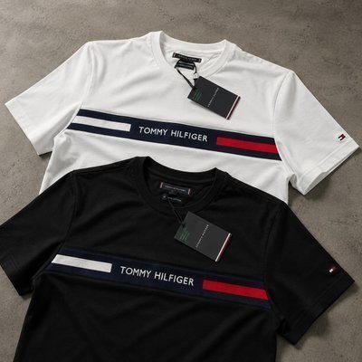 Kit Camisetas Tommy Hilfiger Chest Insert Branca/preta 2un