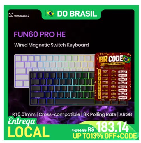 Akko monsGeek fun60 pro teclado magnético 60%