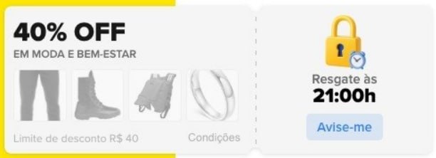 Cupom de 40% OFF no Mercado Livre