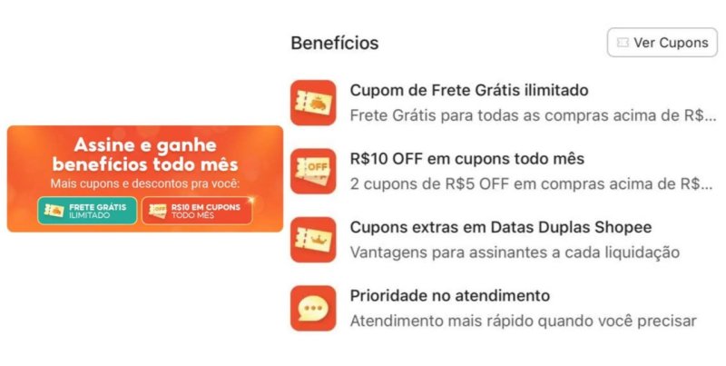 1 Mês de Teste Grátis Shopee VIP