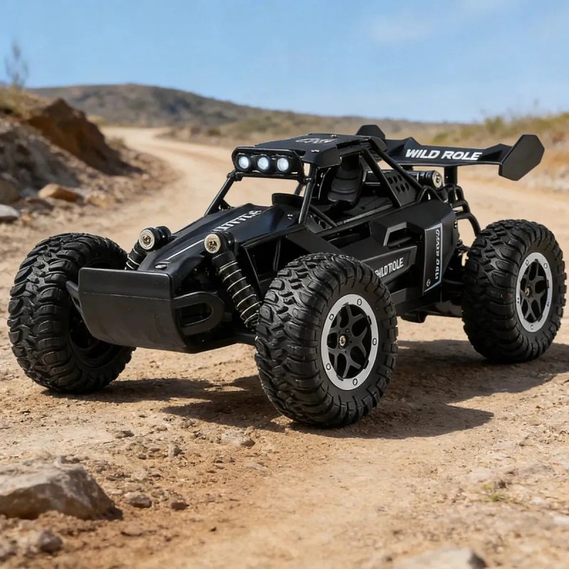 Carro de Corrida Controle Remoto Recarregável 1:16 Off-road 4x4 Brinquedo Preto-D1176
