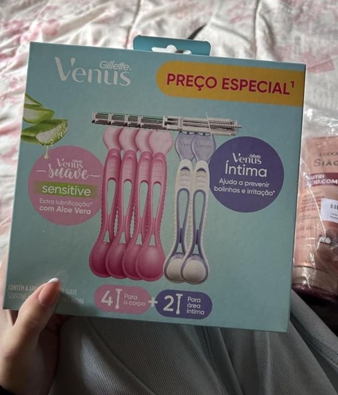 Kit Aparelho de Depilação Gillette Venus Suave 4Un + Venus Íntima 2Un