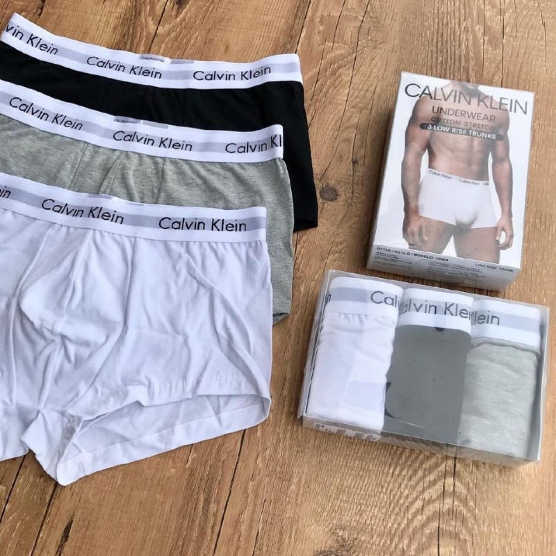 Kit 2 Cuecas Boxer Masculinas Elástico Calvin Klein Preto G