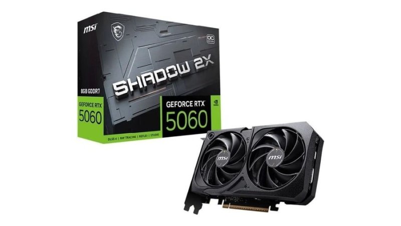 Placa de Vídeo MSI NVIDIA GeForce RTX 5060 SHADOW 2X OC, 8GB, GDDR7