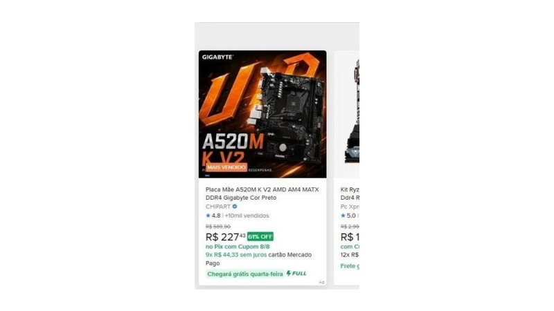 Placa Mãe A520M K V2 AMD AM4 Matx DDR4 Gigabyte Cor Preto