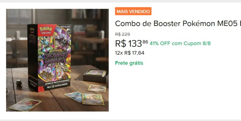 Combo de Booster Pokémon ME05 Escuridão Absoluta - 108 Cartas