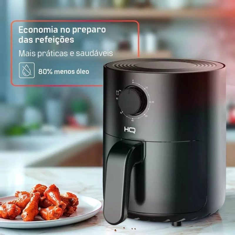 Fritadeira Elétrica AirFryer HQ 2,8 litros Preta Hq-AF2.8LMG
