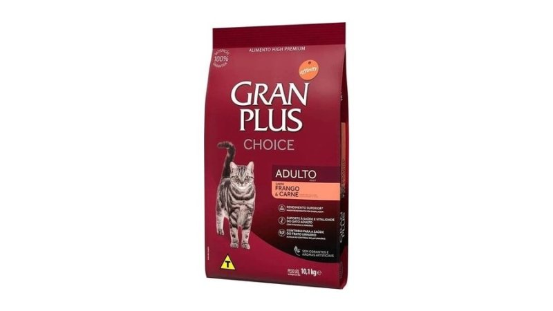 Ração GranPlus Choice Gatos Adultos Frango e Carne 10,1kg