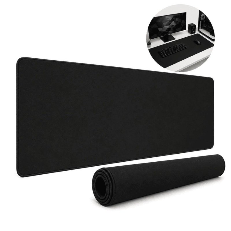 Mousepad Gamer Preto Sem Desenho Extra Grande 90 X 40 Cm