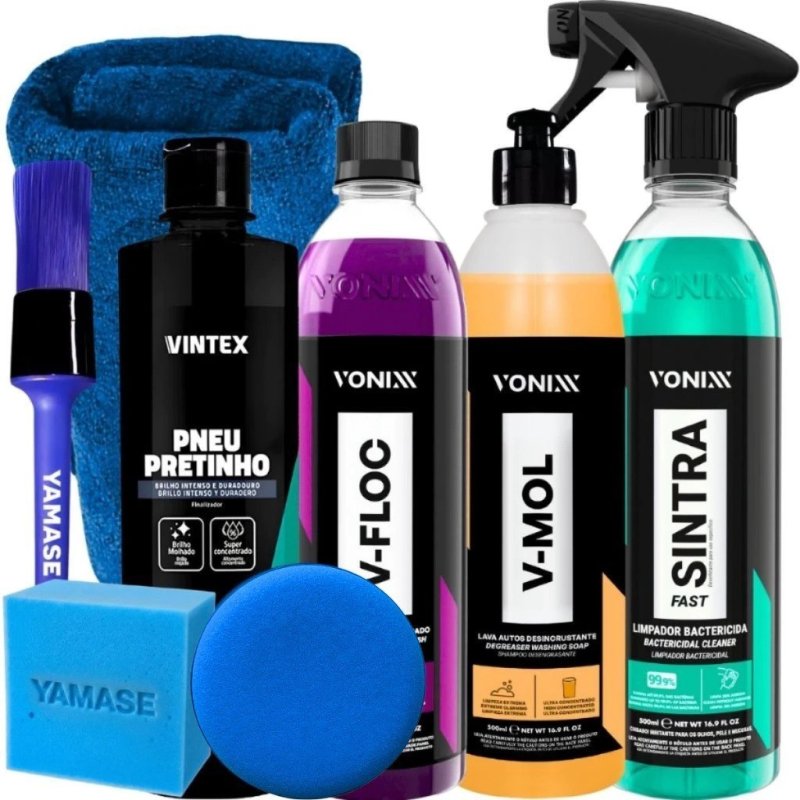 Kit Shampoo V-Floc V-Mol Limpador Sintra Fast Vonixx Pretinho Vintex