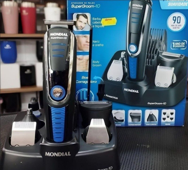 Aparador de Pelos Super Groom 10 em 1 BG-03 Sem Fio Mondial