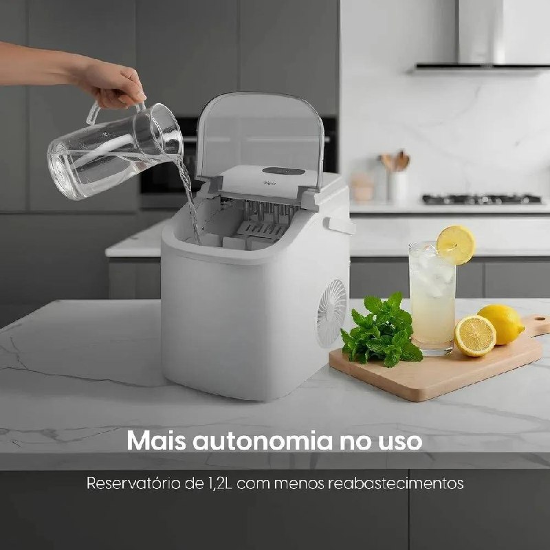Máquina De Gelo Easy Ice 12kg Com Painel De Led Branca Elgin Branco