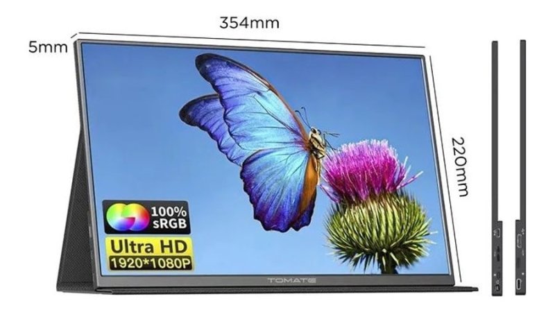 Monitor Portátil 15,6" Tomate Mtm-1506 Full HD IPS Ultra Slim USB-C/HDMI