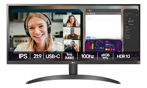 Monitor LG UltraWide™️ - Tela IPS de 29", 21:9, HDR10, sRGB 99%, 100Hz - 29WQ500