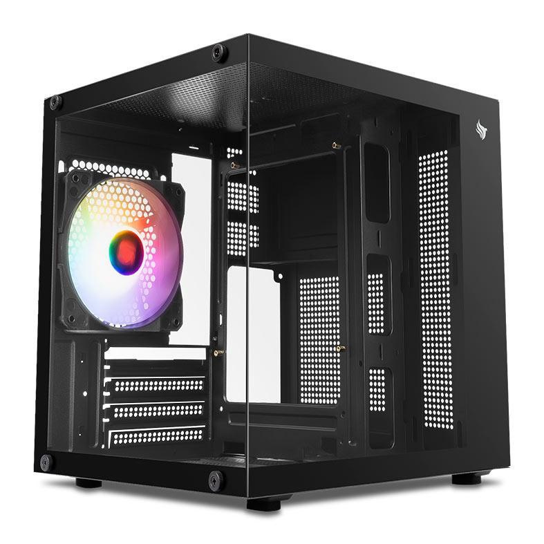 Gabinete Gamer Aquário Pichau Atom, Mini-Tower, Lateral de Vidro, Com 1 Fan