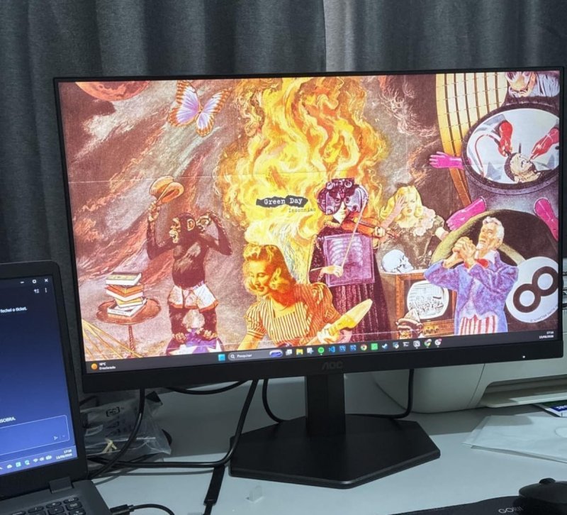 Monitor Aoc Série B30 24b30hm2 23,8 Fhd W-led Vga Hdmi 1ms Preto 127/220v