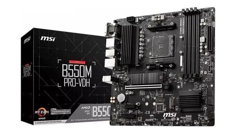 Placa Mae MSI B550M PRO-Vdh, DDR4, Socket AM4, M-ATX, Chipset AMD B550