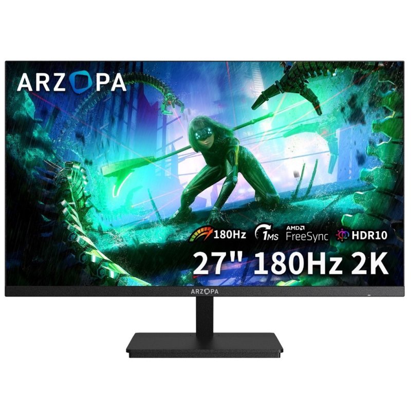 Monitor Gamer ARZOPA M1RC, 27" 2K QHD 180Hz IPS, 1ms, 115% sRGB, USB-C, HDMI, Display Port