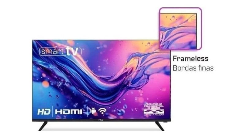 Smart Tv Hq 32" HD tela sem Bordas Sistema Android Design Slim HQS32NKHM
