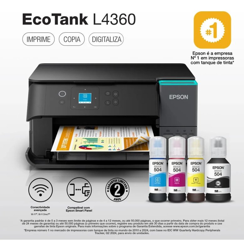 Impressora Multifuncional L4360 Wi-fi Ecotank Epson