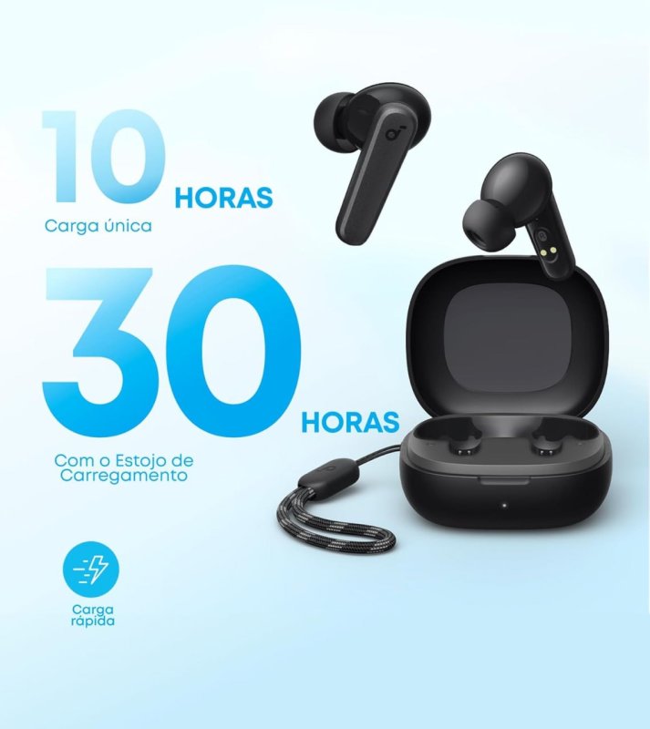 Soundcore P20i - Fone Bluetooth 5.3 - Drivers 10mm - 30H Reprodução - Preto