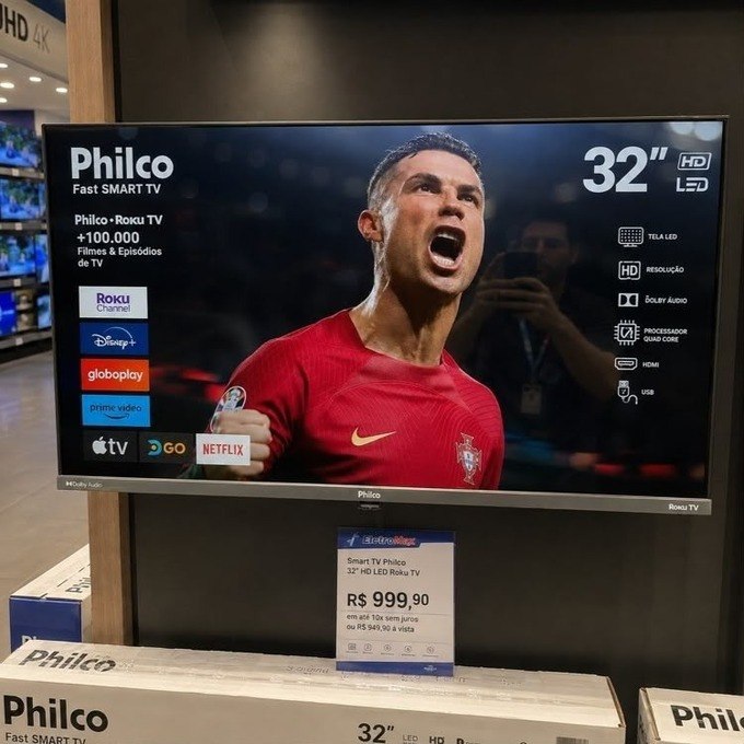 Smart TV Led 32" Roku Philco + Frete Grátis