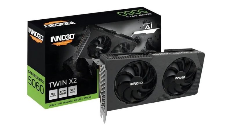 Placa de Vídeo INNO3D GeForce RTX 5060 Twin X2 8GB GDDR7 128-bit