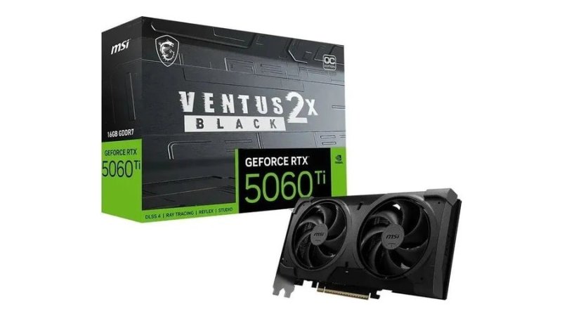 Placa Video Msi Geforce Rtx5060 Ti 16GB Ventus 2x Oc Black Plus