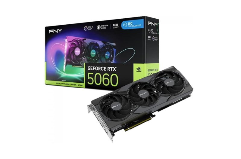 Placa de Vídeo Pny Nvidia Geforce Rtx 5060 Epic-x Rgb Oc Triple Fan, 8GB, GDDR7