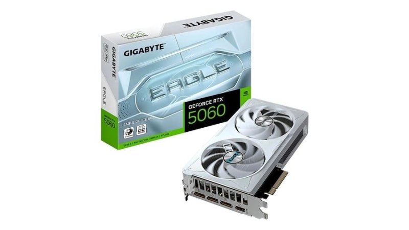 Placa De Vídeo Gigabyte Rtx 5060 Eagle Ice Oc 8GB Gdrr7 128b