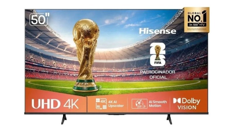 Hisense Smart Tv 4K 50" Polegadas 50A6NV com Dolby Vision, HDR10, HLG, Dolby Gaming, Film Maker, DTS Virtual X, Compatibilidade Alexa e Google Home