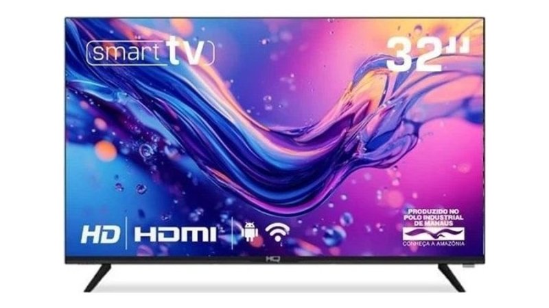 Smart Tv Hq 32" Hd Tela sem Bordas Sistema Android Design Slim HQS32NKHM
