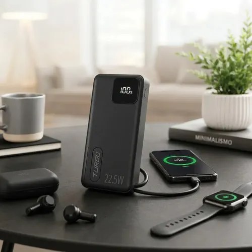 Power Bank 10000mAh Carregador Portátil Turbo 22,5W PD USB