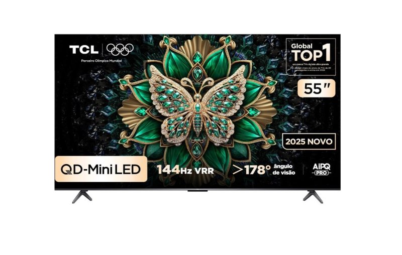 Smart TV TCL 55 Polegadas QLED Mini LED 4K C6K WiFi Bluetooth Google TV 4 HDMI 144Hz HDR10+ 55C6K