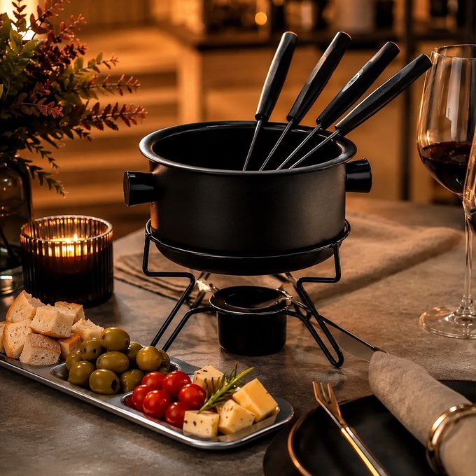 Aparelho Fondue com 7 Pçs Antiaderente + Frete Grátis