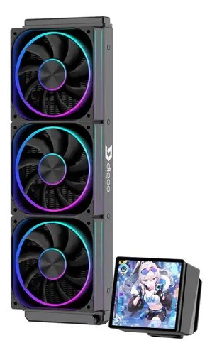 Water Cooler Digoo Aurora Display 360mm Intel Amd C/ Tela Preto