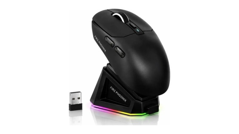 Mouse Sem Fio Com Dock Fire Phoenix Paw 3311 Bk-R3X-Gpcr