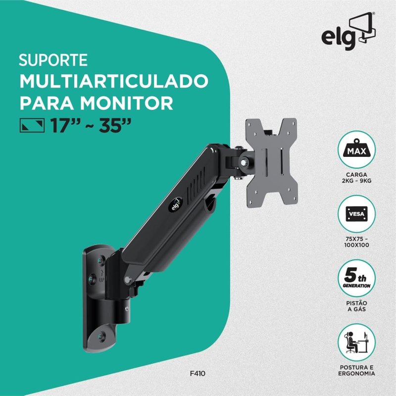 Suporte Articulado ELG F410 com Pistão a Gás