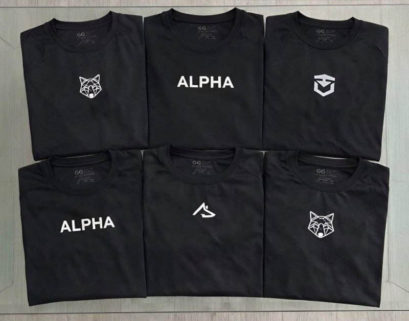 Kit 5 Camisetas Dry All Black Alpha