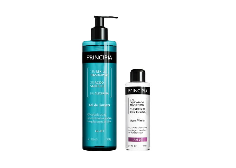 Principia Kit Dupla Limpeza Água Micelar AM01 + Gl-01