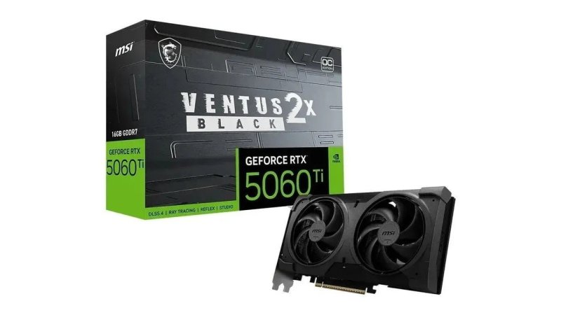 Placa Video MSI Geforce Rtx5060 Ti 16gb Ventus 2x Oc Black Plus