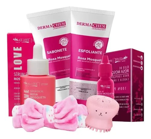 Kit Skincare Rosa Mosqueta Dermachem Original Limpeza Pele