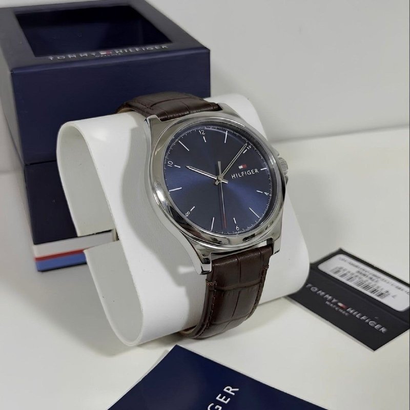 Relógio Tommy Hilfiger Masculino Couro Marrom 1710549 Marrom Azul