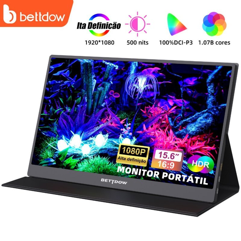 BETTDOW Monitor Portátil para laptop 15.6 ''1920*1080p 4k fhd ips