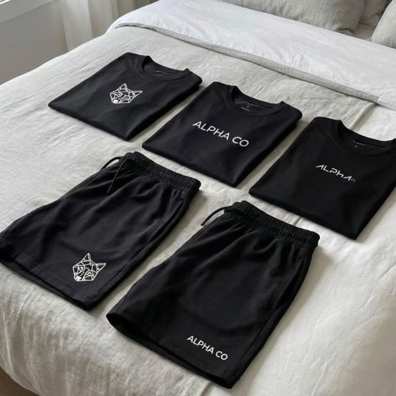 Kit 5 Peças Dry Fit 3 Camisetas E 2 Bermudas Alpha Co