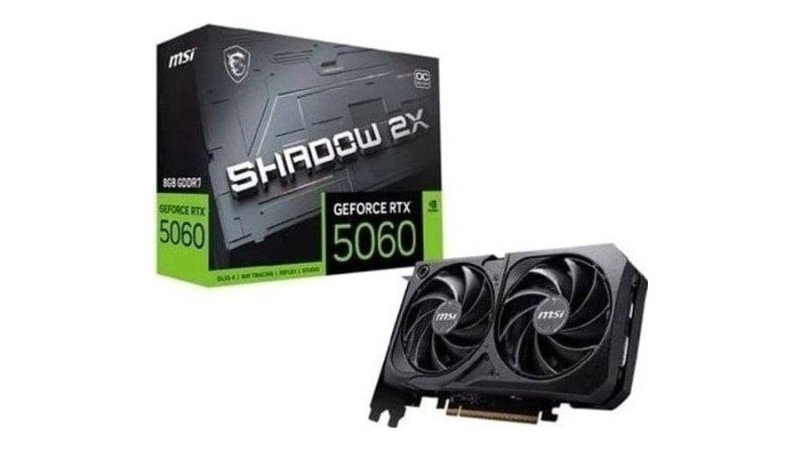 Placa de Vídeo NVIDIA Geforce MSI RTX5060 8GB GDDR7 128bits Shadow 2x Oc 912-V537-037